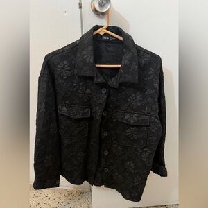 SHEIN Black Floral Jacket